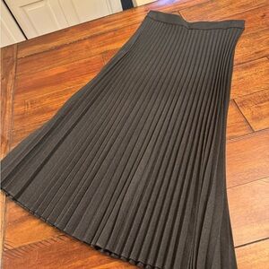LOFT pleated gray midi skirt NWT